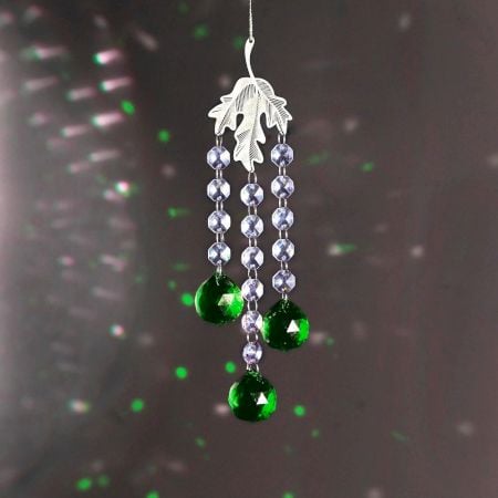 Suncatchers Crystals Ball Green Prism Window Hanging